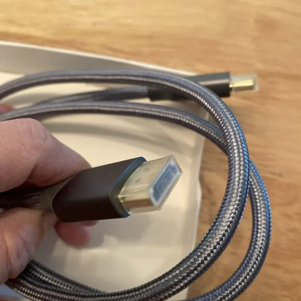Amazon Basics Ultra High-Speed 8K HDMI Cable 3ft Gray Braided Cable audio/video